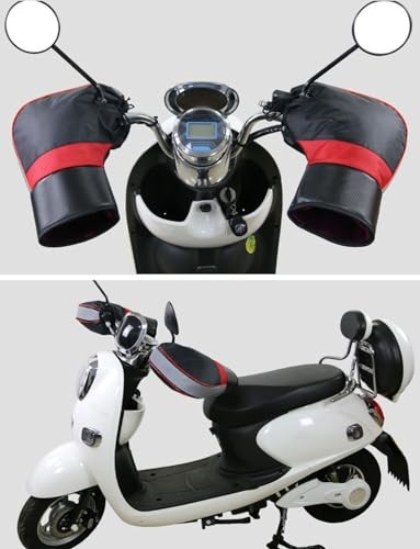 Motorcycle Handlebar Gloves Leather cuff muffs (with reflective strip)