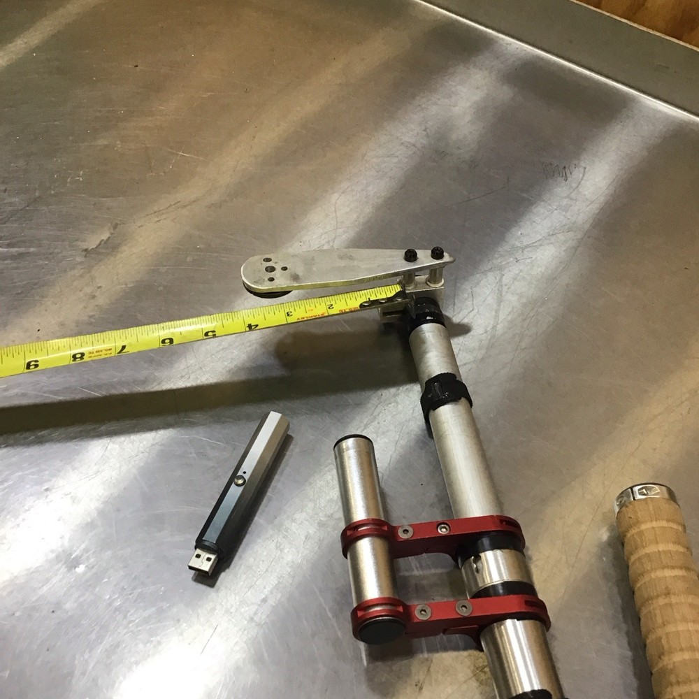 Custom built transducer pole setup Livescope active target laser