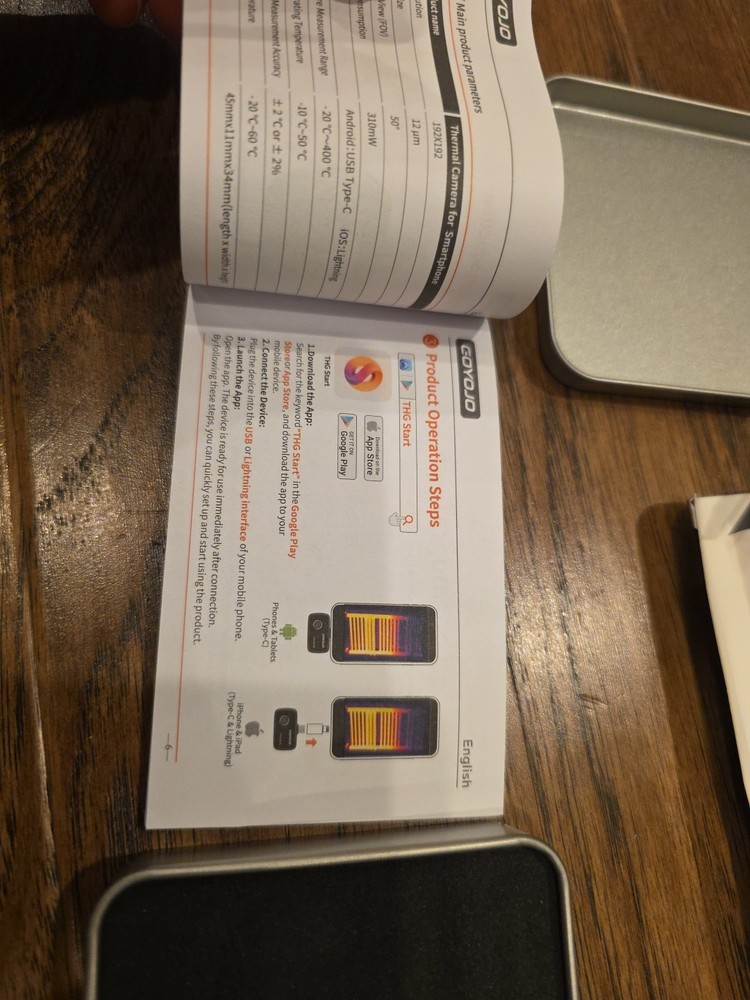 GOYOJO Thermal Imaging Camera 192x192 IR Resolution, USB-C Thermal Android/IOS