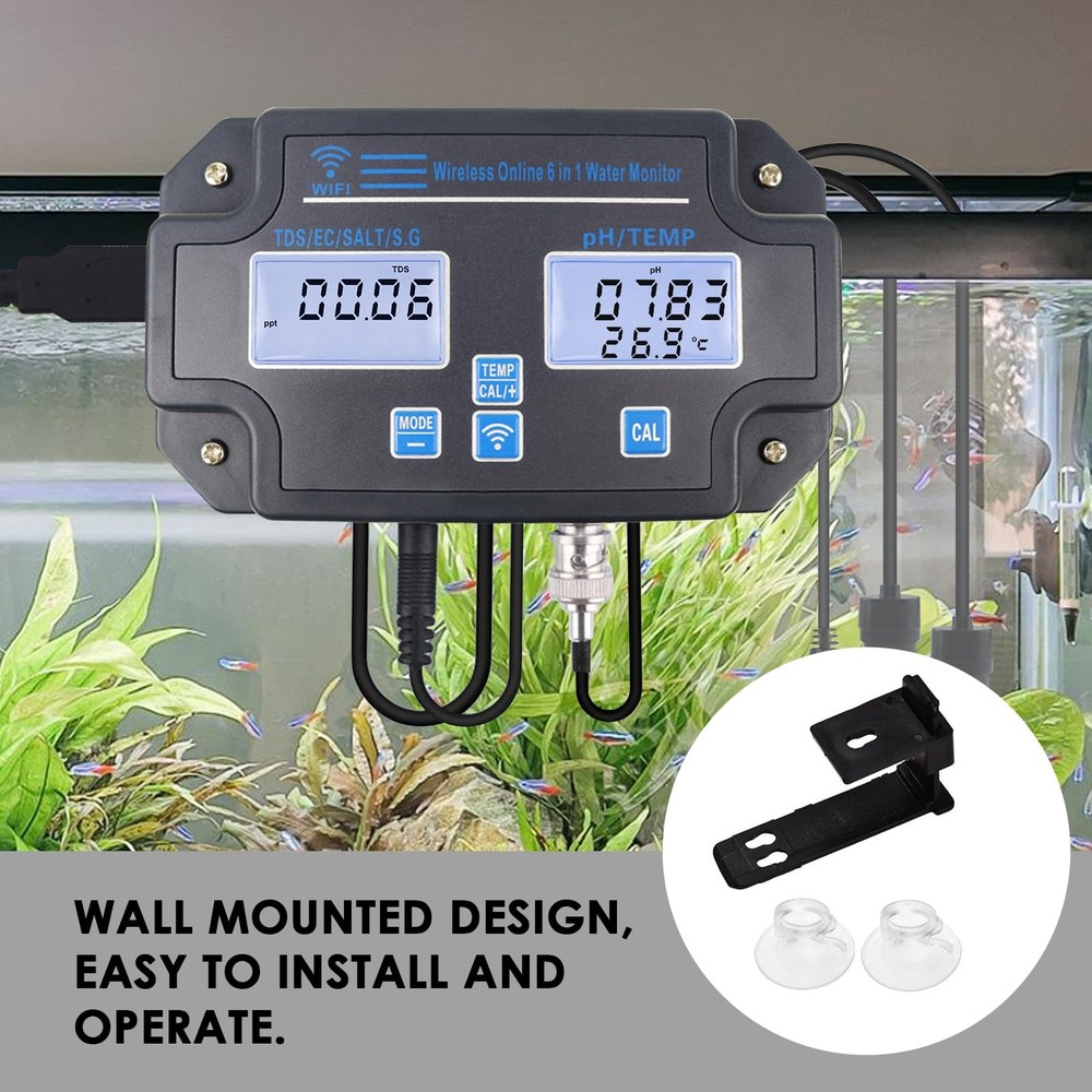 Water Quality Tester pH/EC/TDS/Salinity/SG/Temperature with Easy Calibration ...