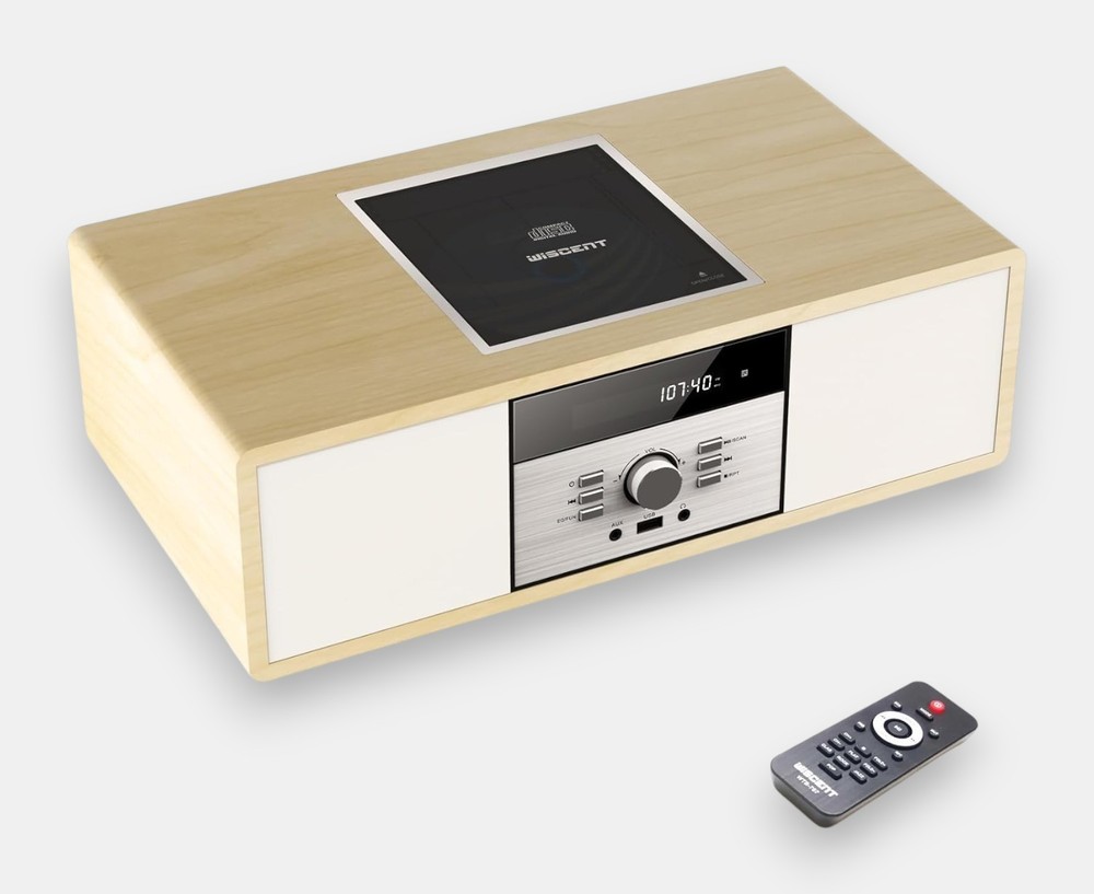 WISCENT Nostalgic Bluetooth Stereo System Vintage Style Micro HiFi Home Audio