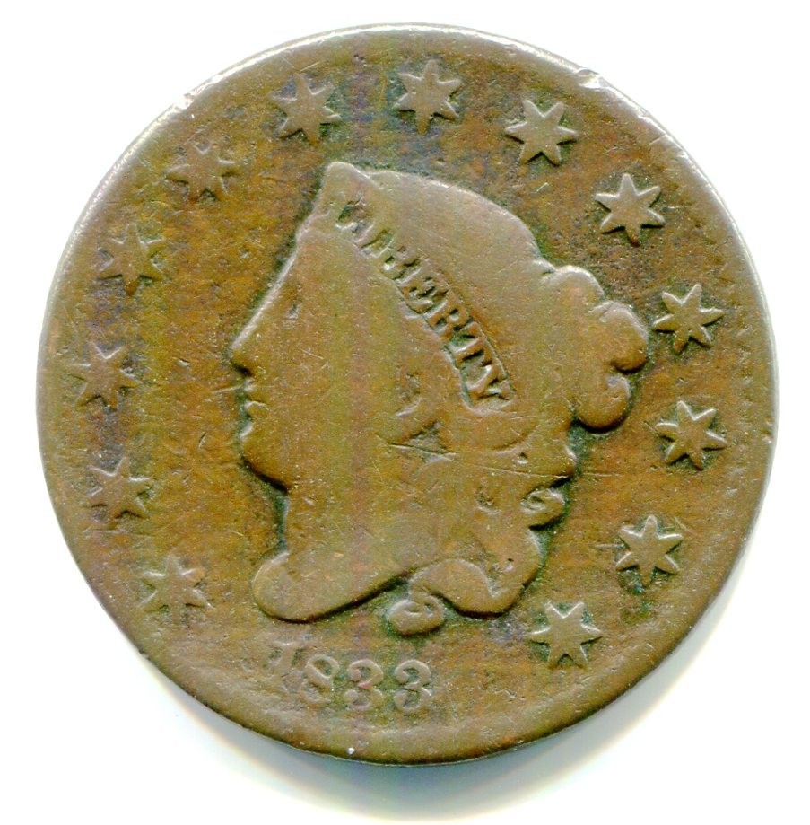 1833 Copper Large Cent !! Better Condition !!