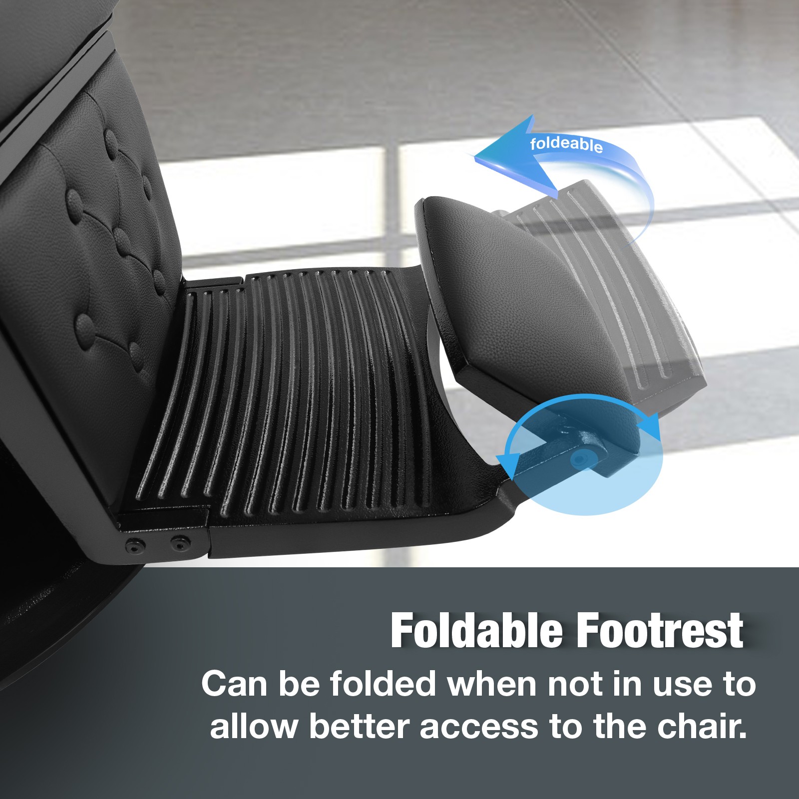 Black Recline All Purpose Barber Chair Heavy Duty Hydraulic Salon Beauty