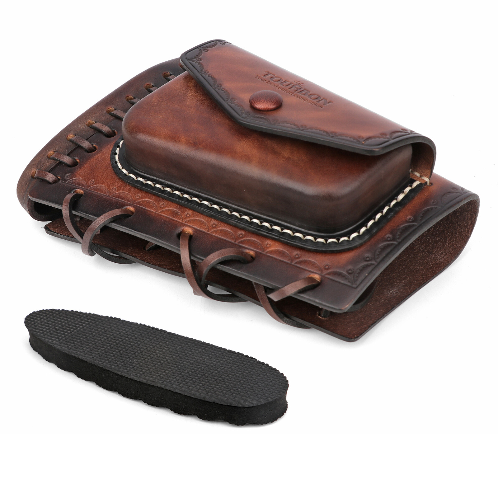 Tourbon Leather Slipon Recoil Pad Rifle Cheek Rest Riser Gun Buttstock Cover Bag