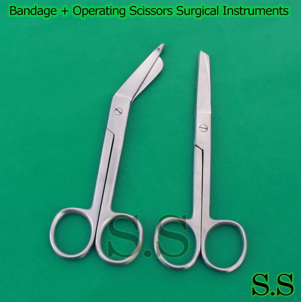 Bandage + Operating Scissors Surgical Instruments