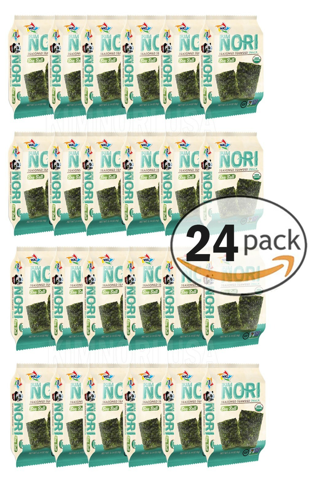 Organic Kimnori Seasoned Roasted Seaweed Snacks - 24 Pack Kim Nori Sea-Salt