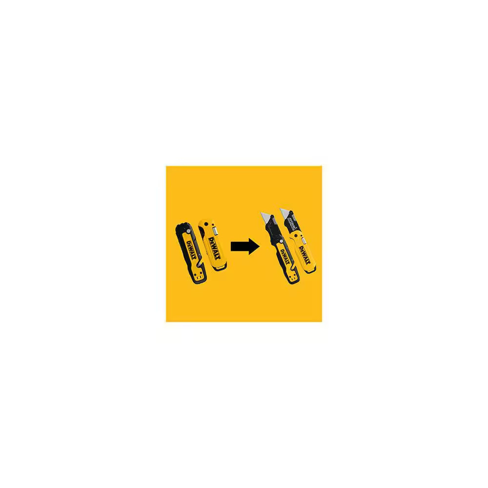 2 Pack Dewalt Durable Atomic Push and Flip Folding Utility Blade Knives