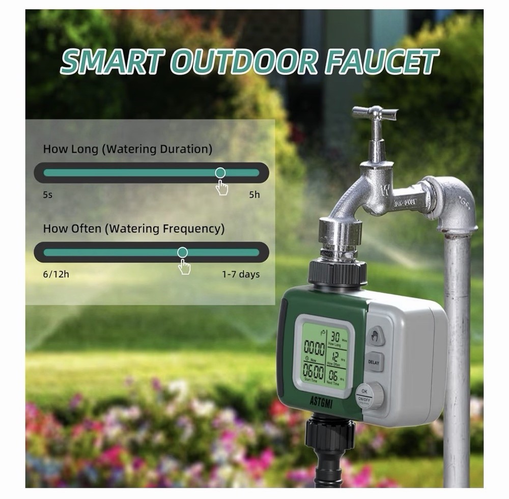 Sprinkler Timer Outdoor Water Timer Programmable Hose Faucet Timer Delay/Auto