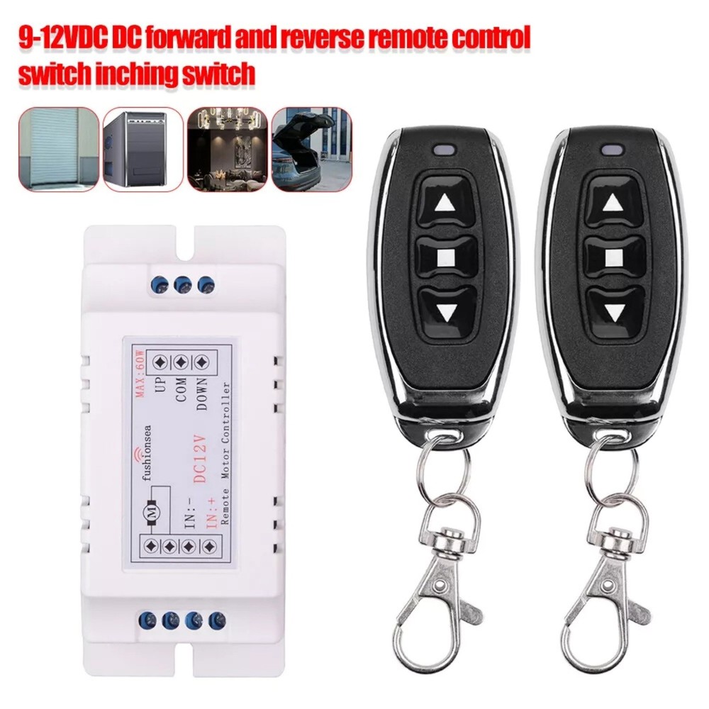 Motor Wireless Remote 12V Switch 2 Channel RF433MHz Universal Remote Control