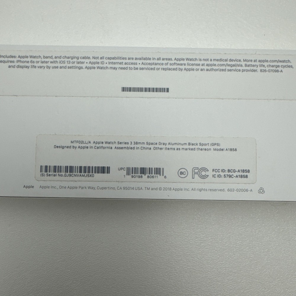 Apple Watch Series 3 38mm - BOX ONLY