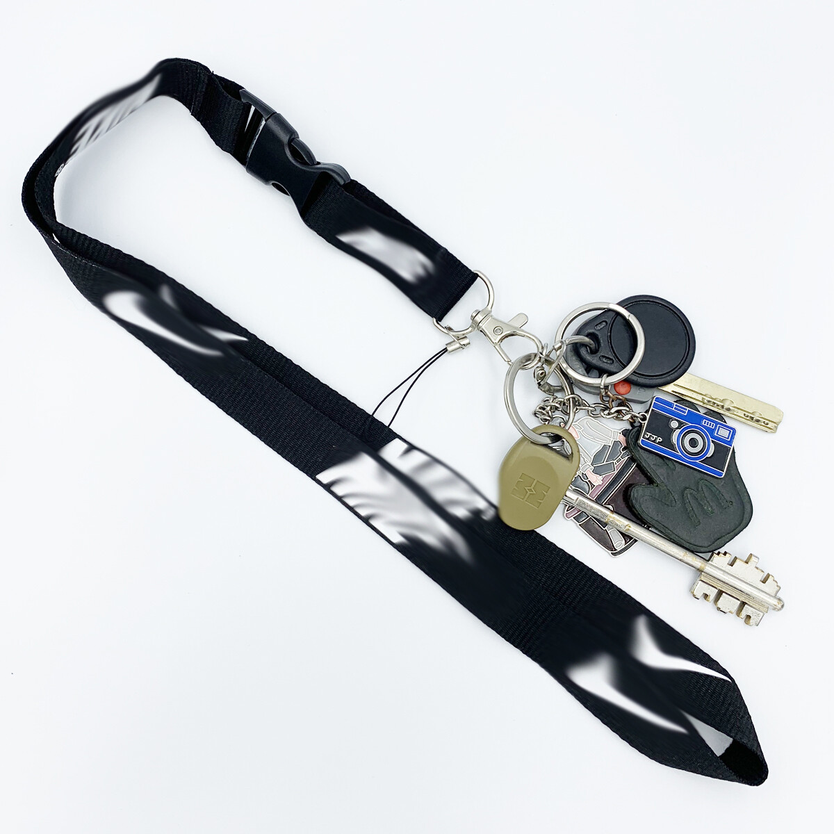 Nike 10 Pieces Set Lanyard Detachable Keychain Badge ID 10-Pack Black and White