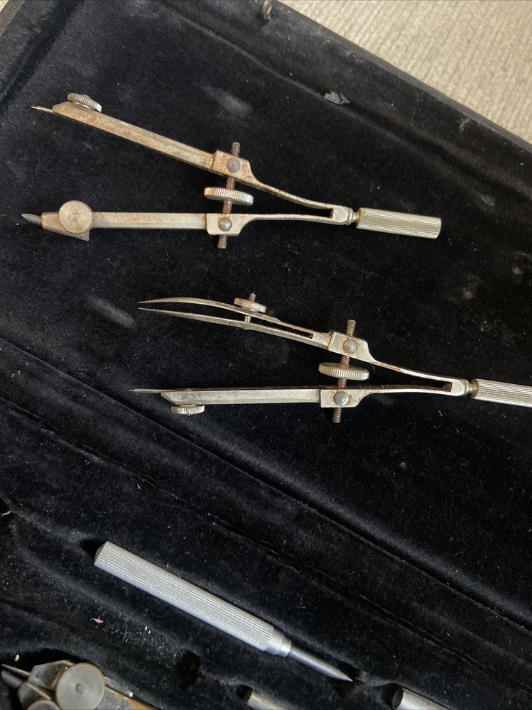 Antique Anker precision compass Technical Architect Cased drawing set