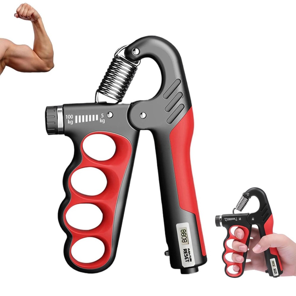 Adjustable Grip Strength Trainer Hand Gripper for Adjustable, Red