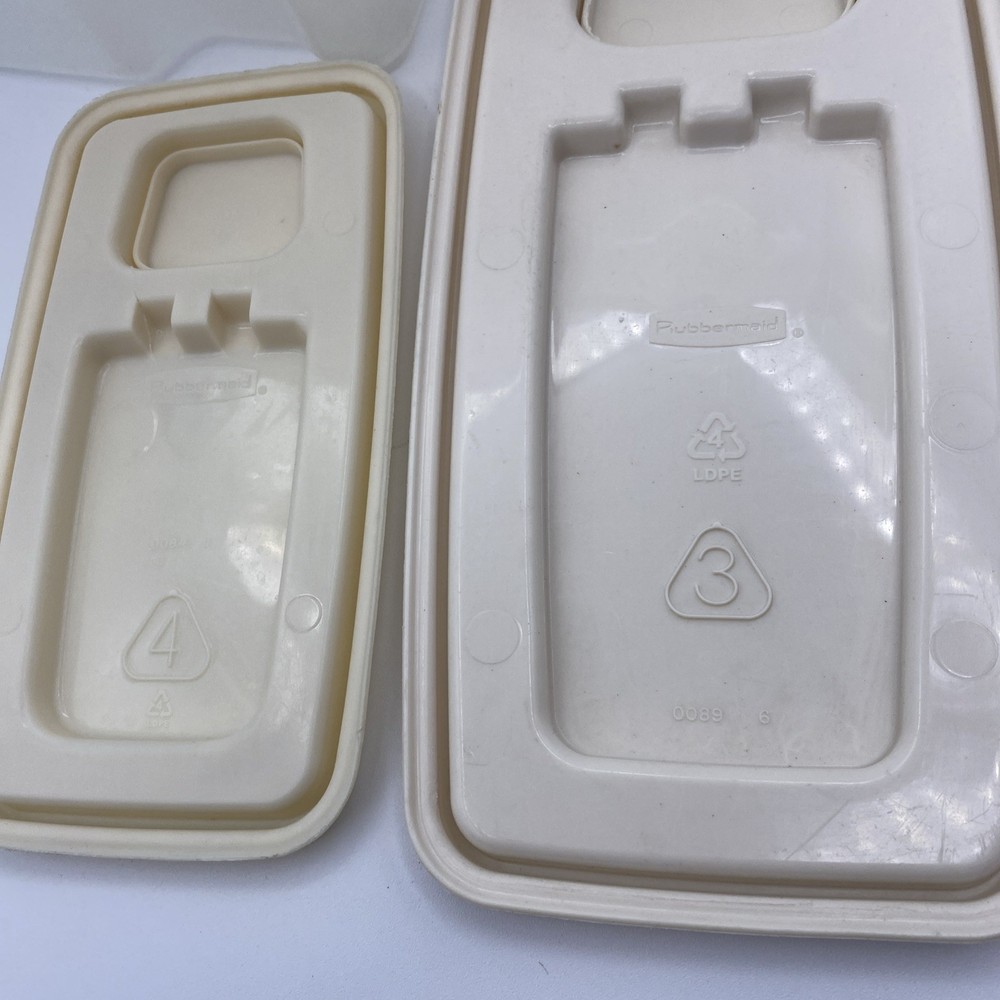 2 Tupperware Clear Storage Cereal Beige Pour Spout Medium Large With Lids #3 #4