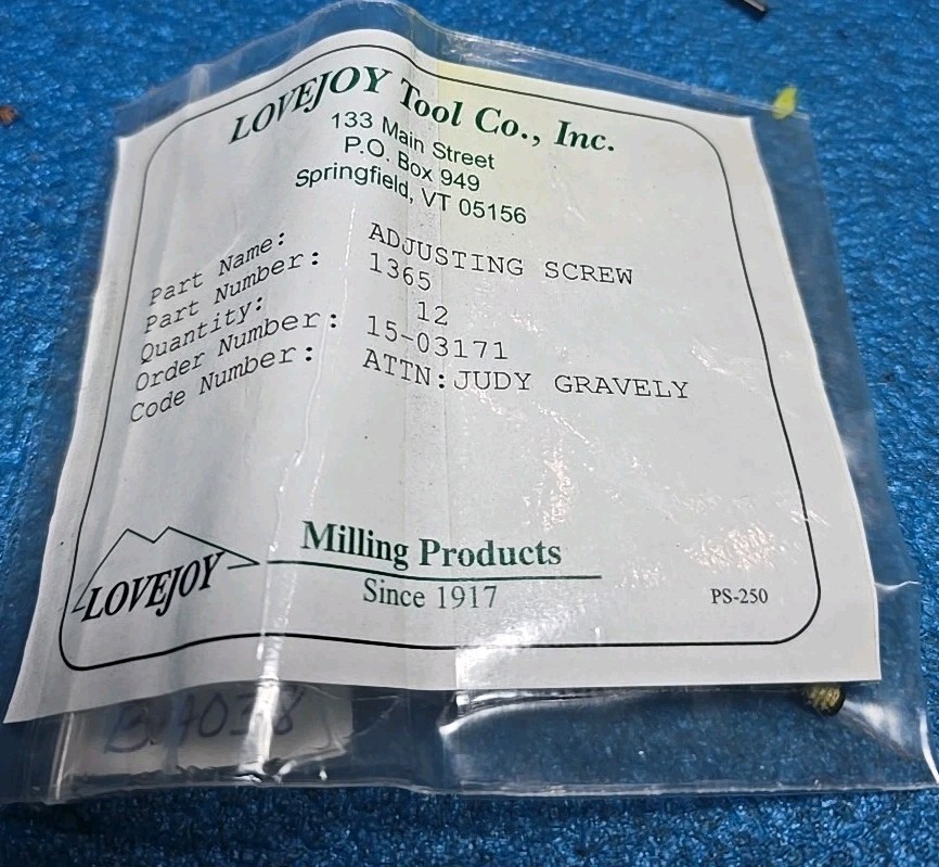 LOVEJOY    ADJUSTING SCREW   #1365    12PCS