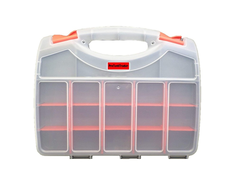36 Compartment Double Sided Organizer Box: Tackle, Craft, Tool Storage Case