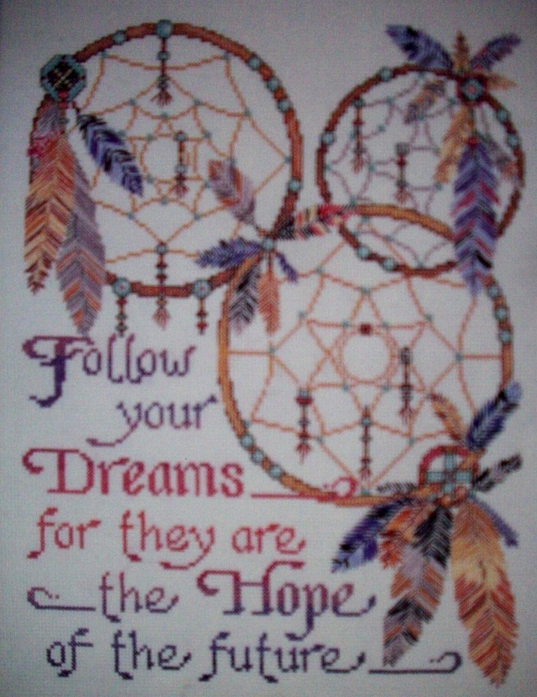 Dreamcatchers Follow your dreams cross stitch pattern