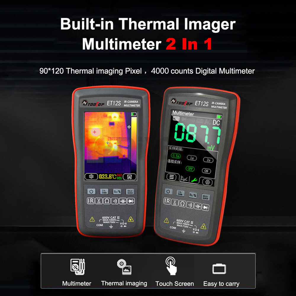 2 In 1 Thermal Imager Multimeter 2.8'' Touch Screen IR Thermal Camera Multimeter