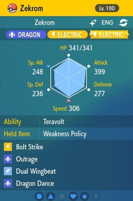 Pokemon Scarlet and Violet 6iv Shiny Max EV Zekrom