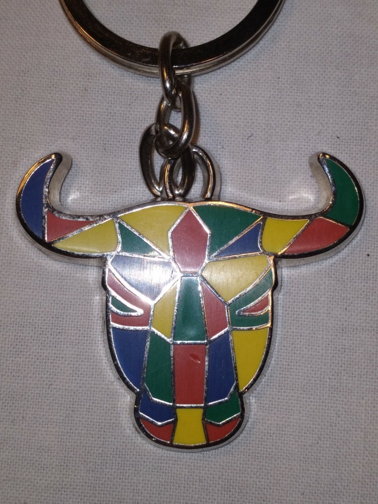 Colorful Bull's Head Mosaic Key Chain