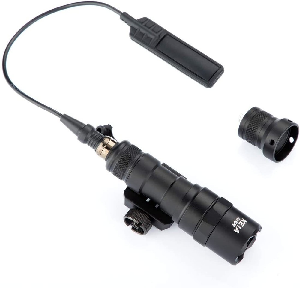 Tactical M300B M600B Weapon Light Flashlight with Remote Pressure Switch + cap