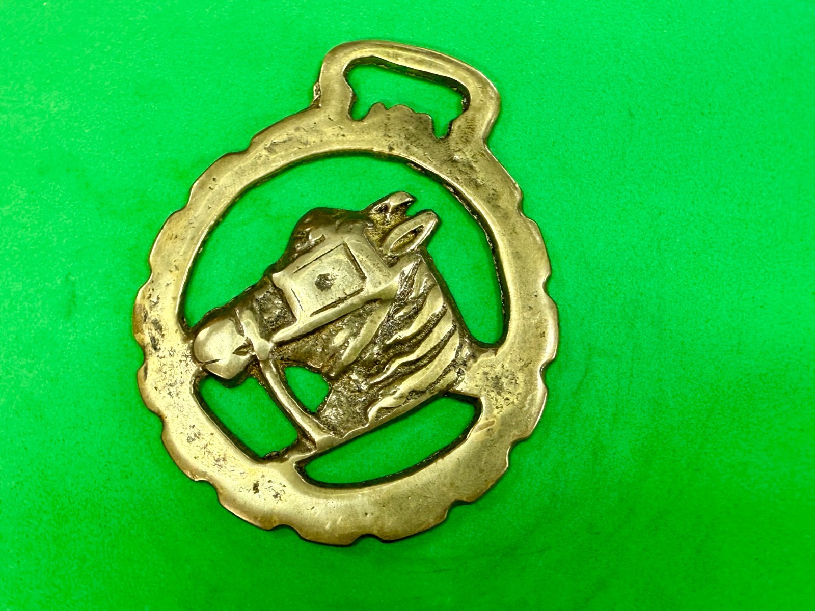 Horse Head with Blinkers Openwork Bridle Harness Saddle Medallion