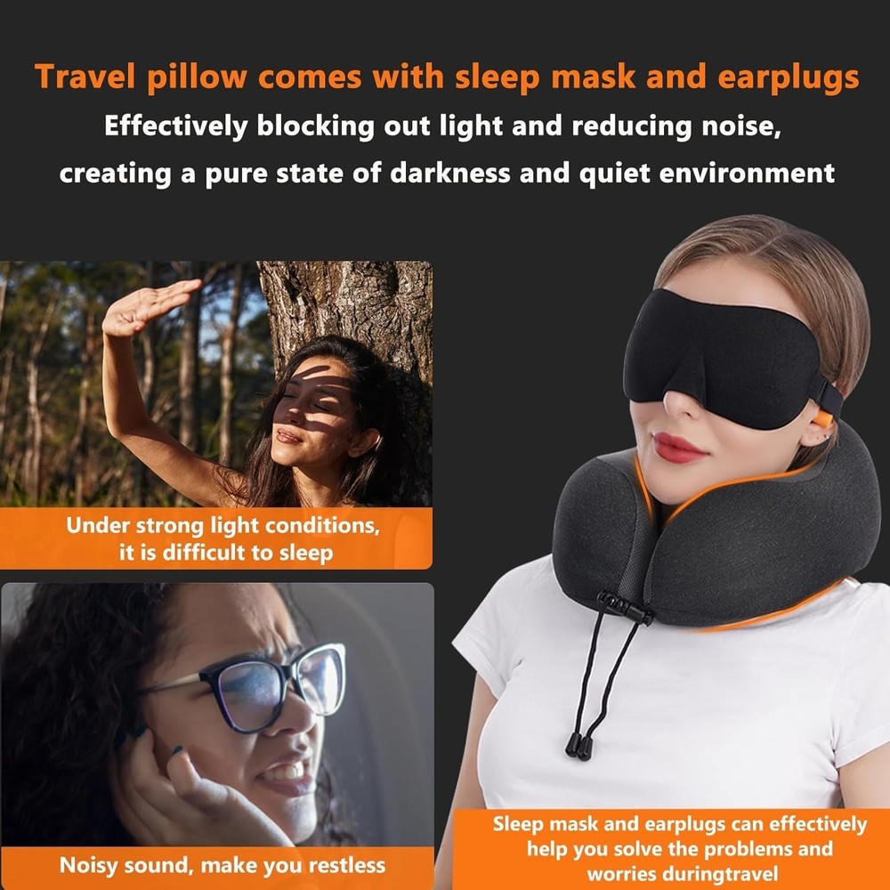 Adjustable Memory Foam Neck Pillow Bundle