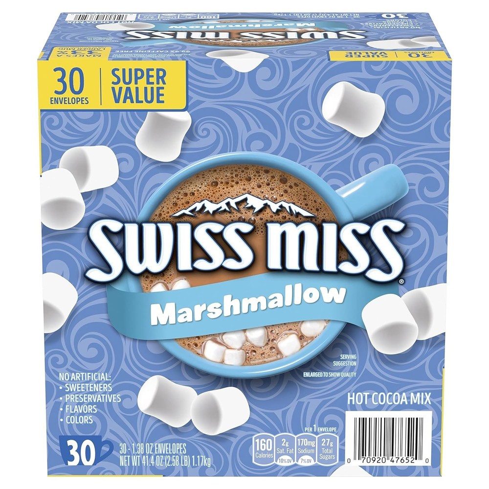 30-Count Chocolate Hot Cocoa Mix with Mini Marshmallows, 1.38 oz. Packets