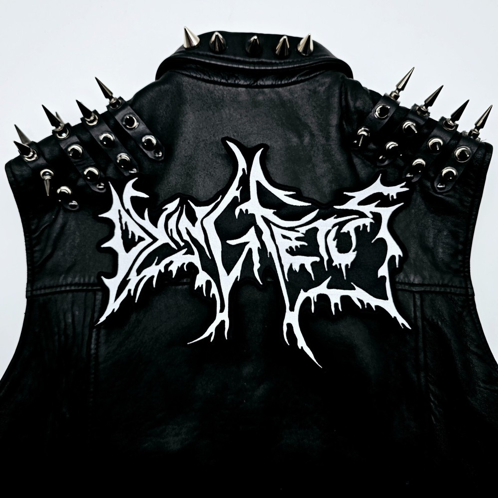 DYING FETUS WHITE SHAPED LOGO EMBROIDERED BACKPATCH