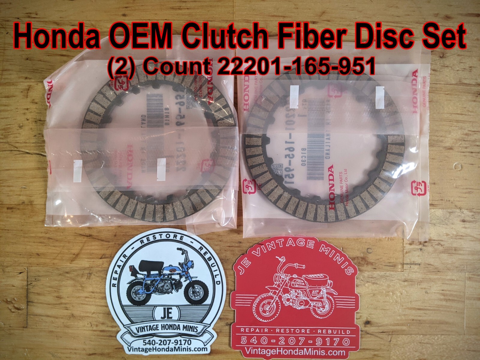 Clutch - Fiber Disc Pair - 22201-165-951 - Honda Z50 Z50r CT70 CT70H SL70 XL70