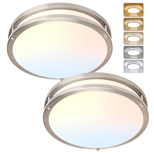 Flush Mount Ceiling Light - Pack4W 10 Inch 2 Brushed Nickel