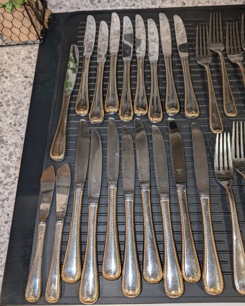 102 Piece Gorham Stainless Steel Silverware And Serving Set.