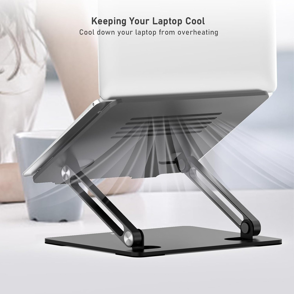 Laptop Stand, Adjustable Laptop Riser with Slide-Proof Silicone and Protective H