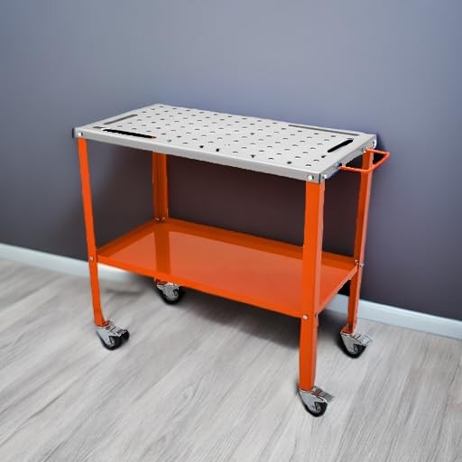 Vevor 36 X 18 Welding Workbench Silver And Orange Heavy Duty Tool Table