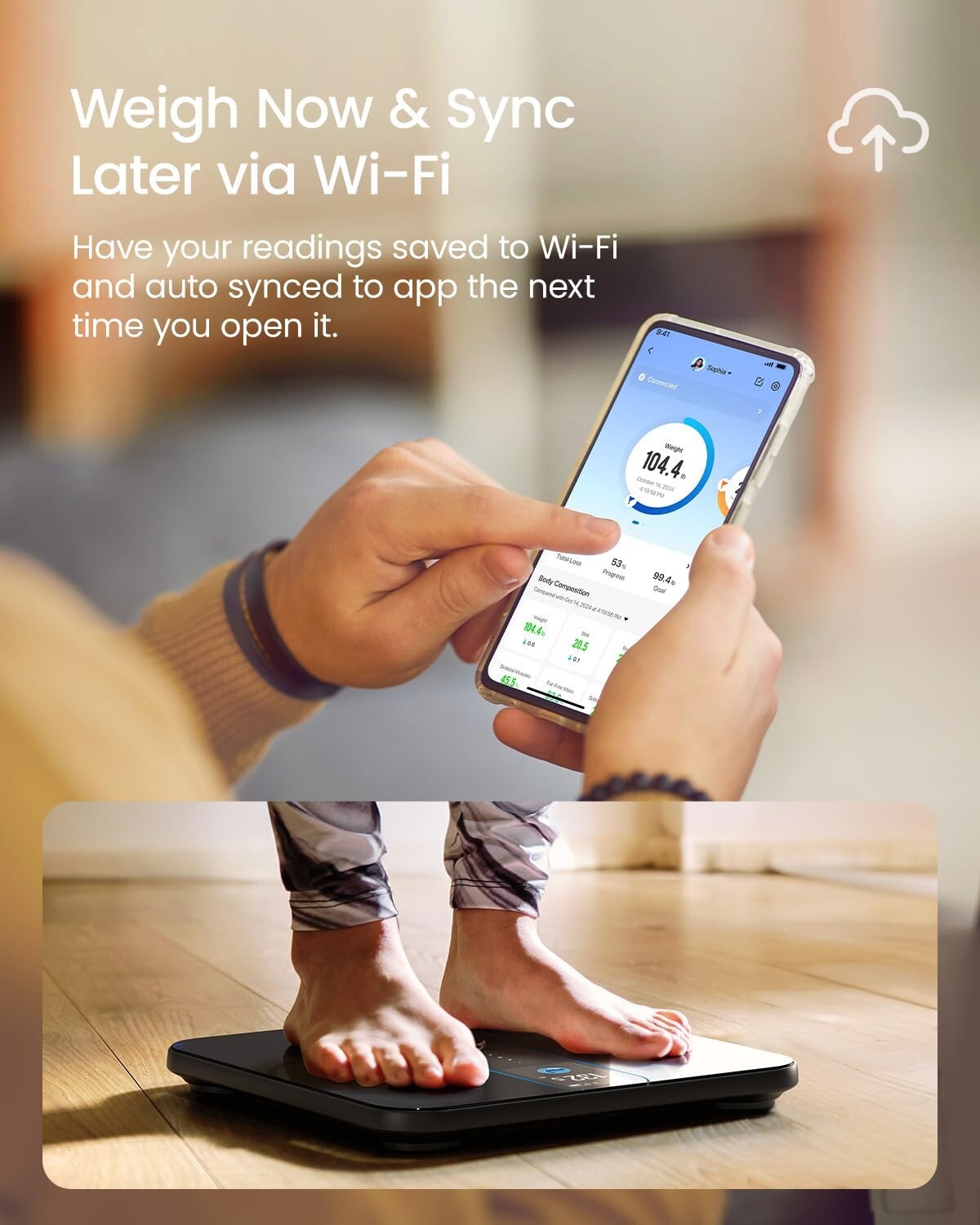 RENPHO Smart Scale, Body Fat Scale with TFT LCD Bathroom Scale for Body Weight