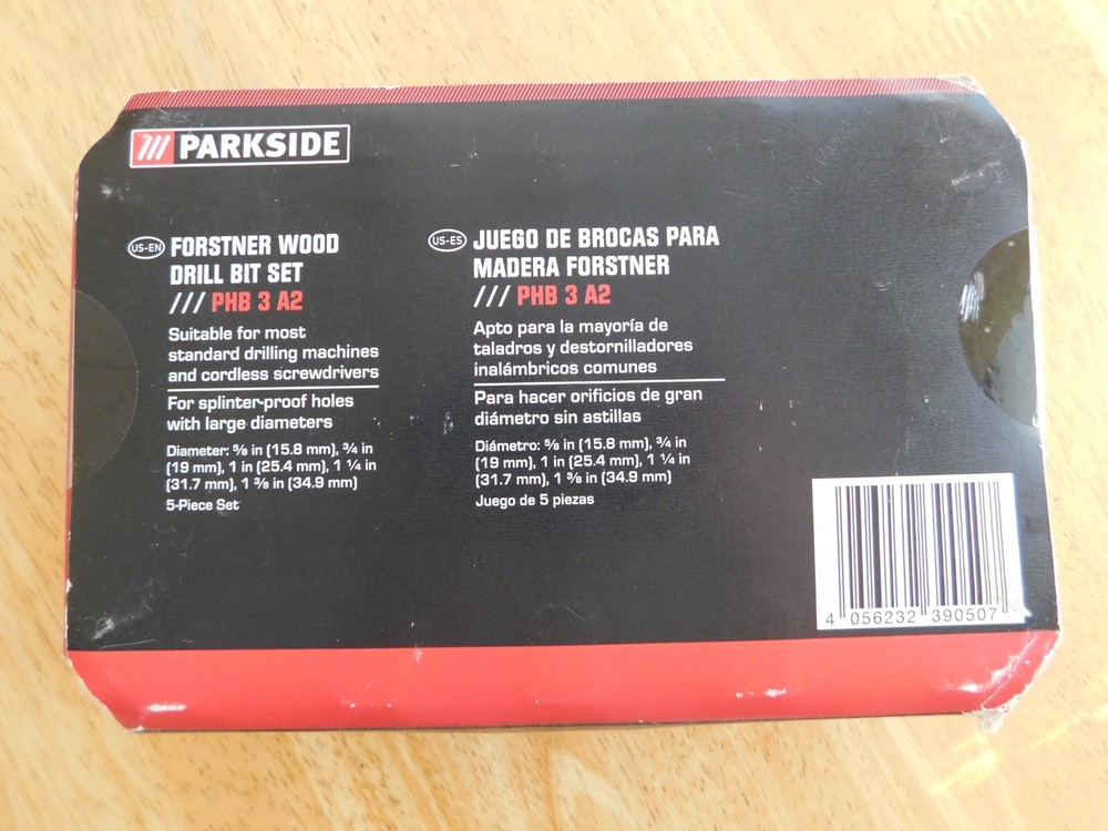 Parkside Forstner wood Drill Bit Set 5 piece set