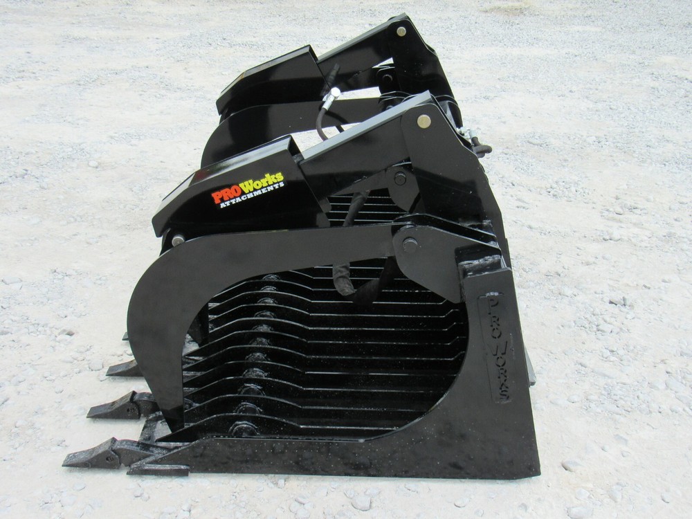 72" Severe Duty Rock Grapple Bucket with Teeth Skid Steer Loader Attachment