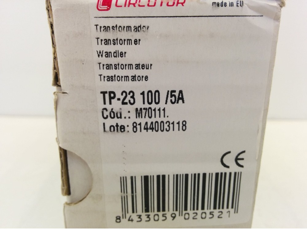 CIRCUTOR TP-23 CURRENT TRANSFORMER, SPLIT CORE, 100/5A, NIB