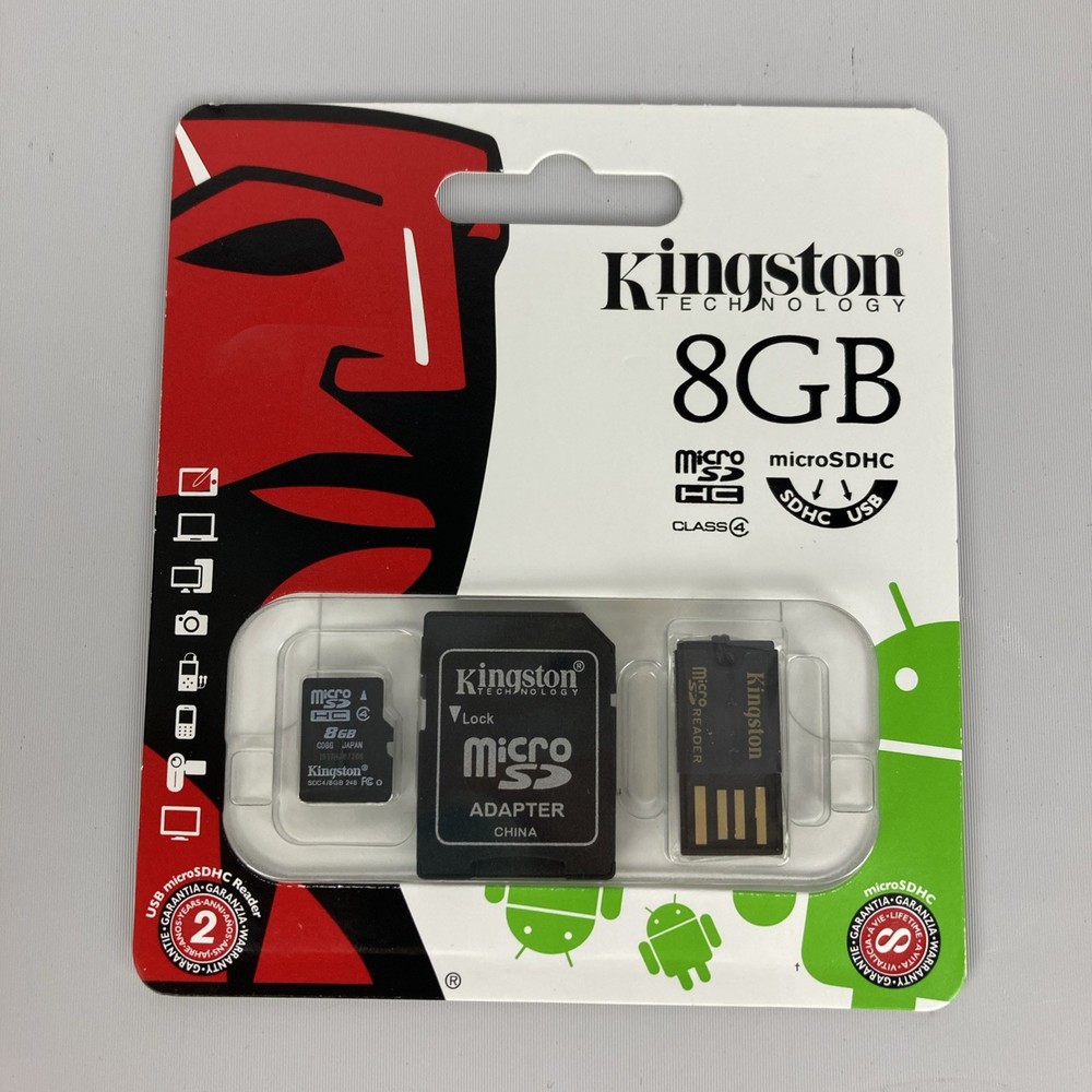 Kingston Micro SD Reader, 8 GB Micro SD HC, Micro SD Adapter NOS