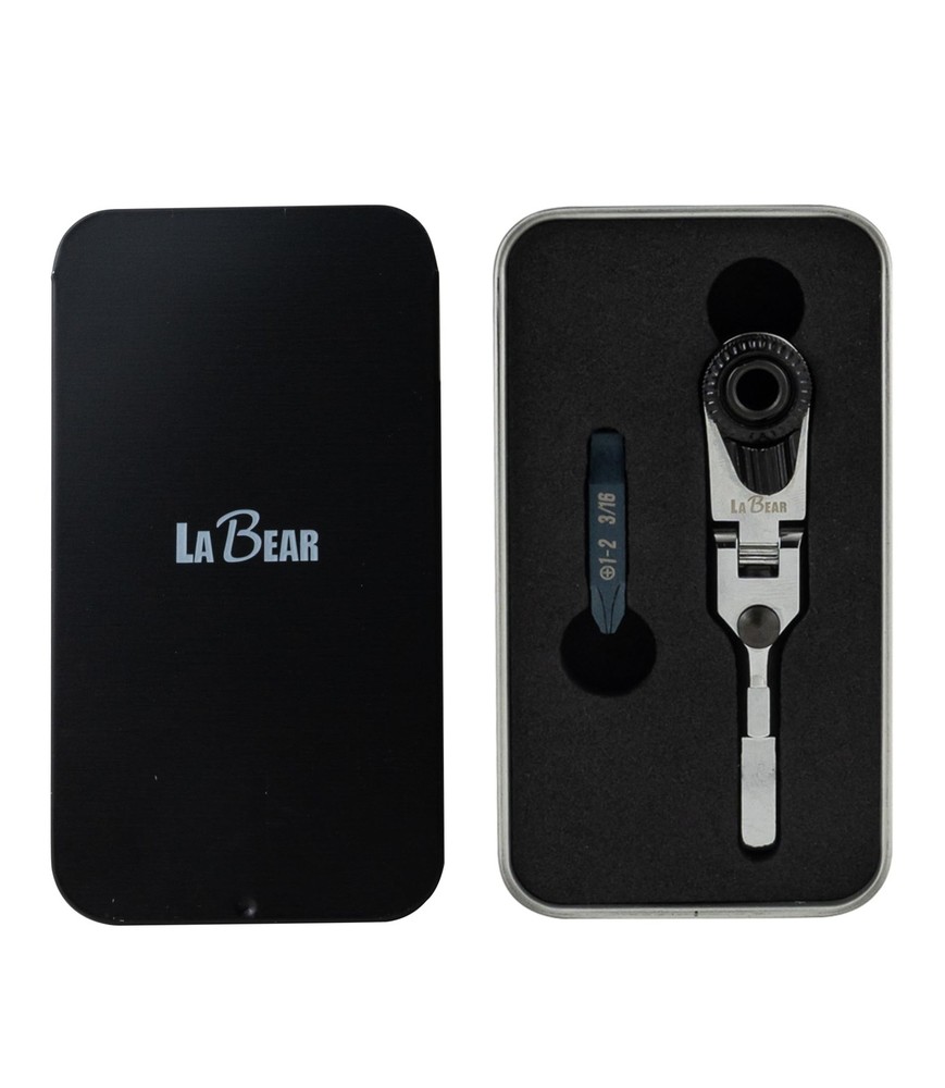 LABEAR EDC Ratchet Wrench Set – Flat End Flex Head, Screwdriver Multitool Bits