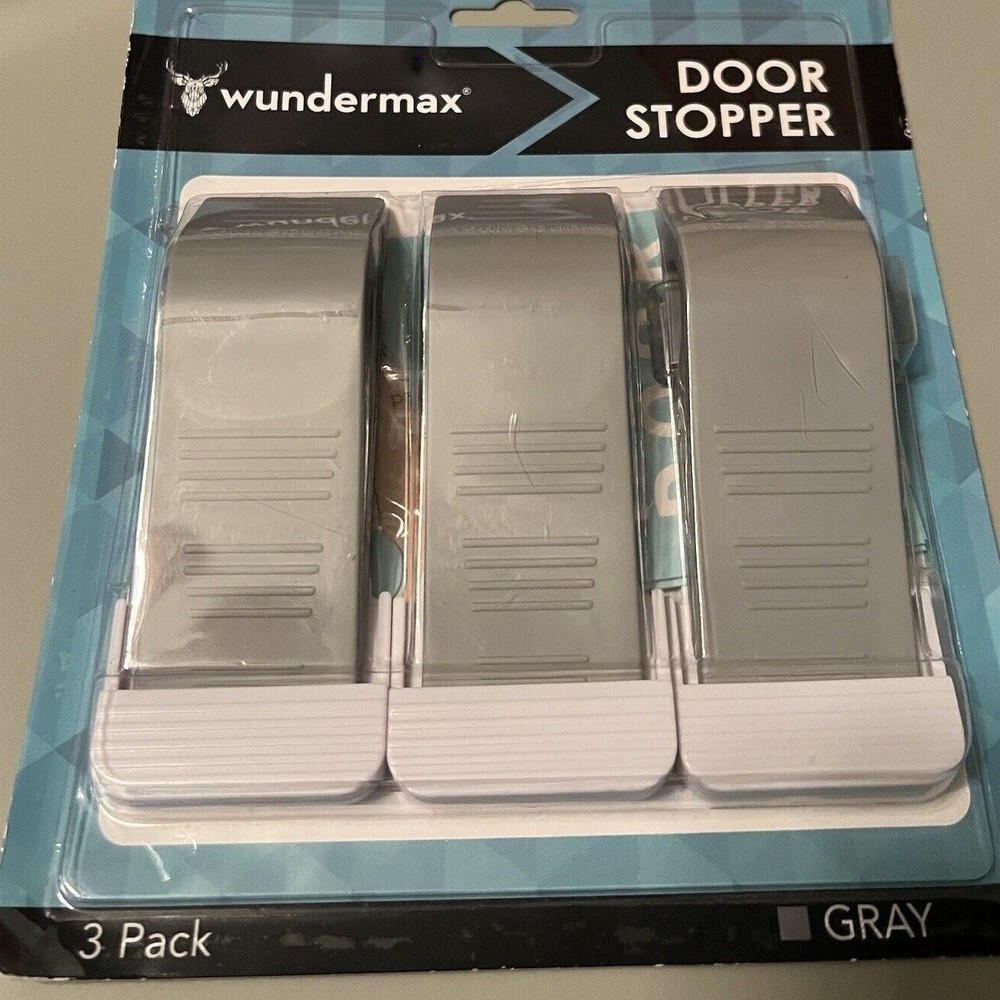 Wundermax Door Stoppers - 3 Rubber Security Wedges - New