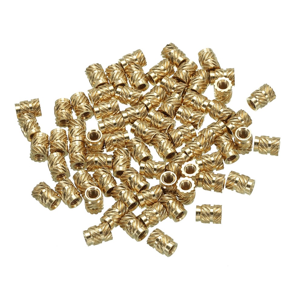 70pcs M2.5 Threaded Inserts Metric Knurled Nuts Brass Heat-Set Inserts