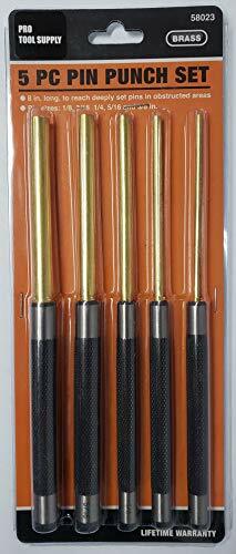 Pro Tool 58023 5-PC Brass Pin Punch Set