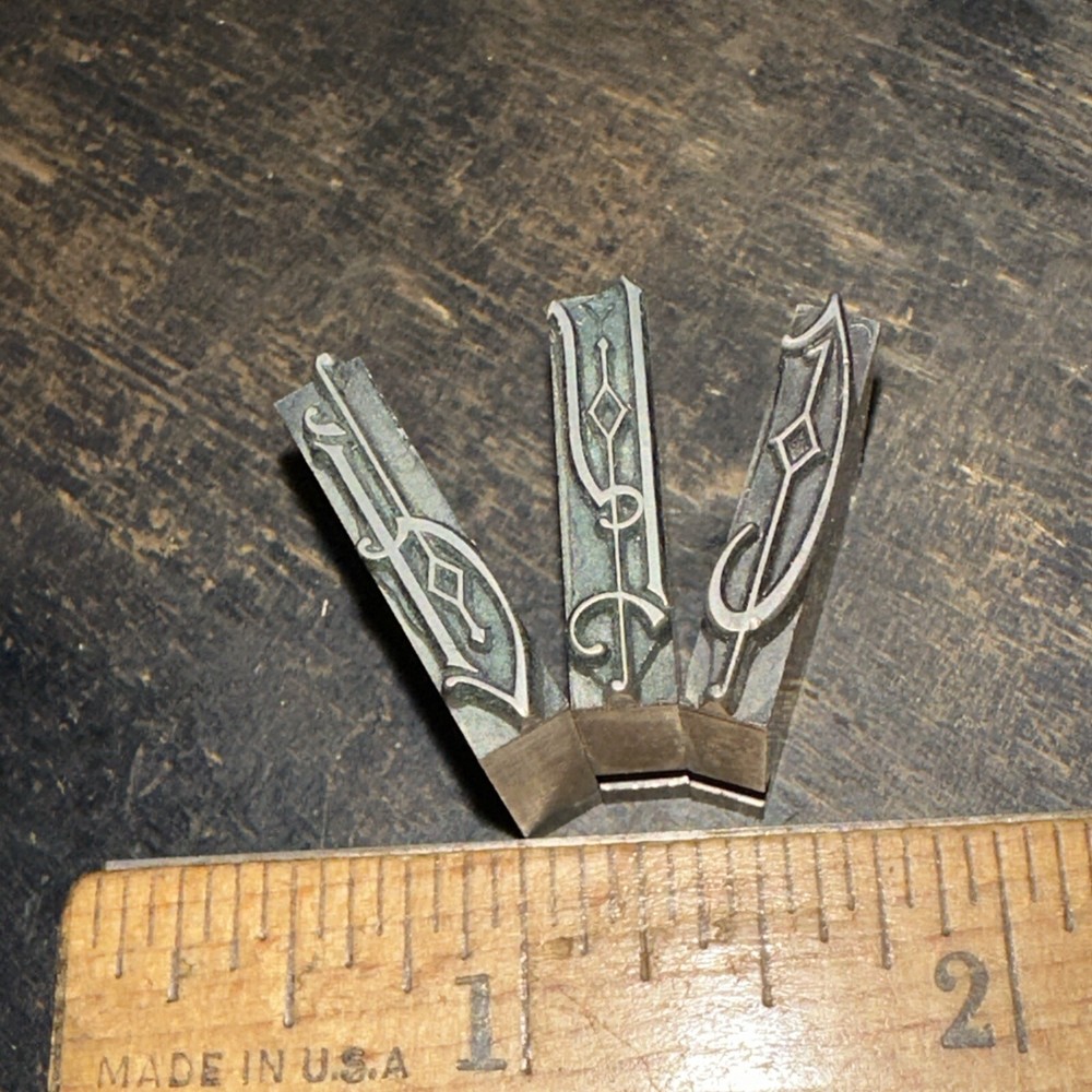 Print Blocks “ 3 Ornamental Borders “ Nice Lines! Lead Blocks #3