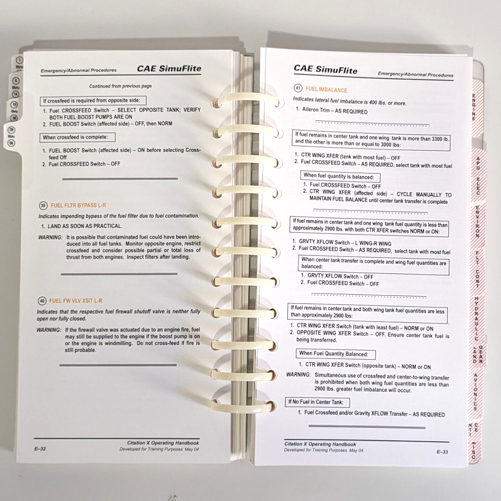 CAE SimuFlite | Citation X Operating Handbook, 2005