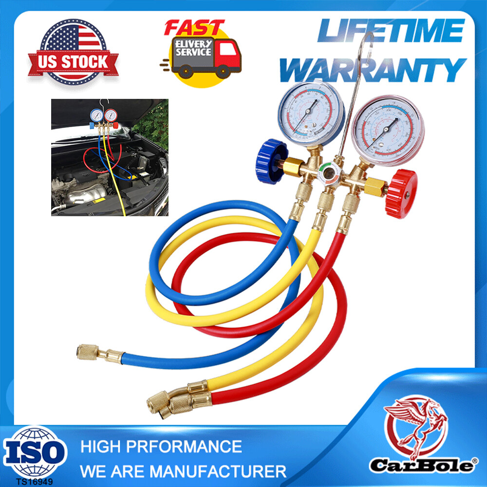 A/C Manifold Gauge Set HVAC Refrigeration Charging Service for Refrigerant