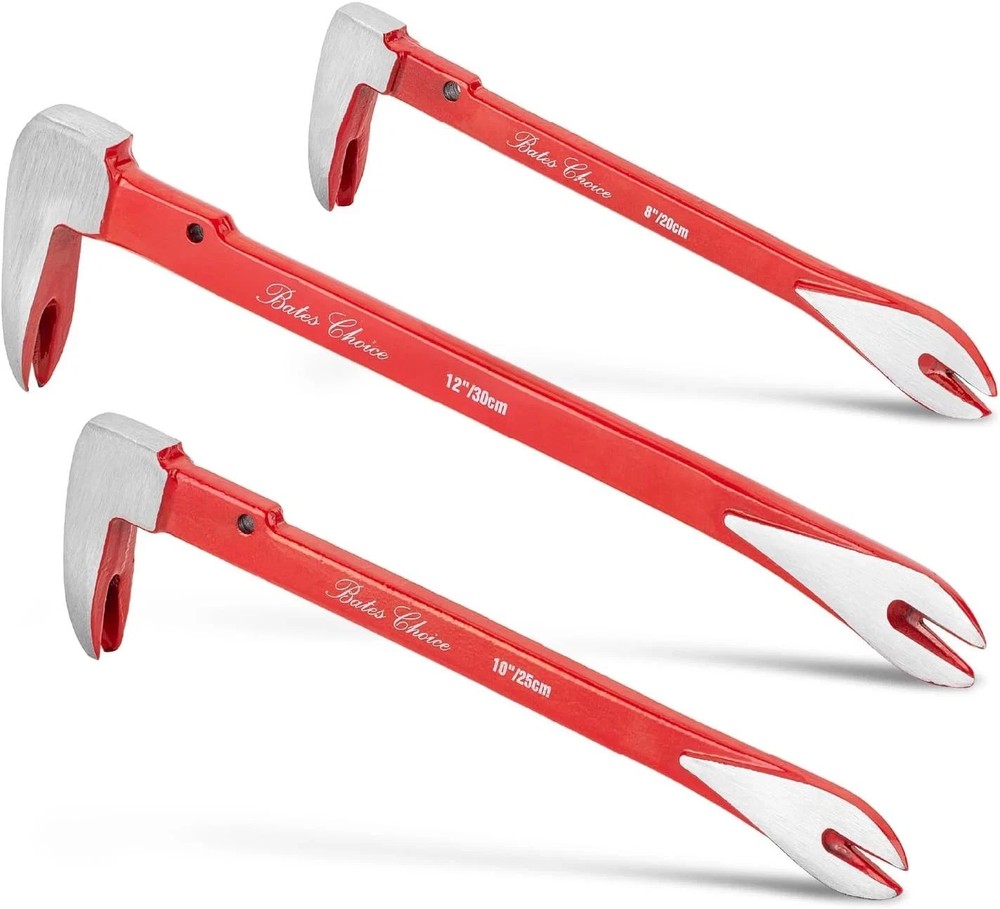 - Pry Bar Nail Puller Set, 3 Pack, 8"/10"/12", Nail Puller Tool, Small Pry