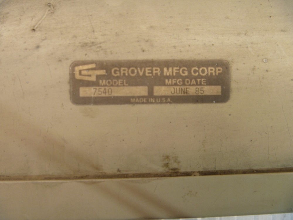 GROVER FLUID CONTROL CONSOLE 7540 DISTRIBUTION VALVES, SOLENOID AS IS