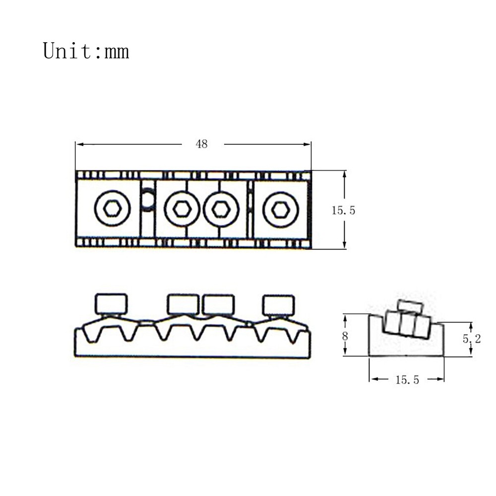 7 String Locking Nut, 48mm Electric Guitar Parts String Nut for Tremolo Bridge