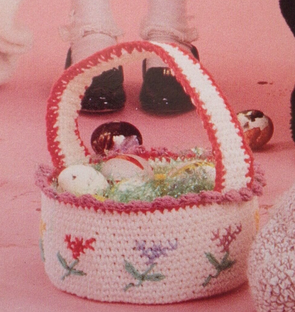 Easter Basket;   (#CP102)  vintage crochet pattern